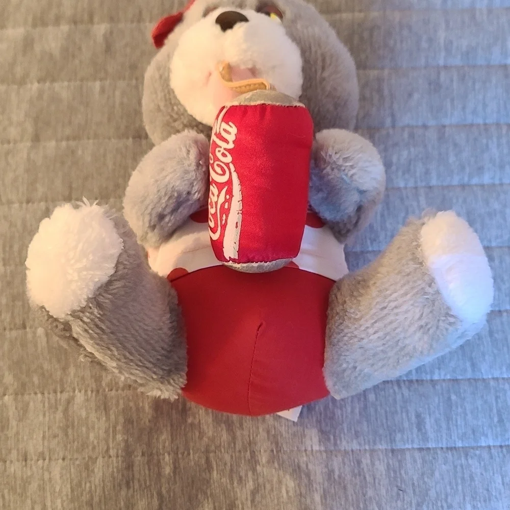 Coca-Cola Gray Plush Bear with Red Can